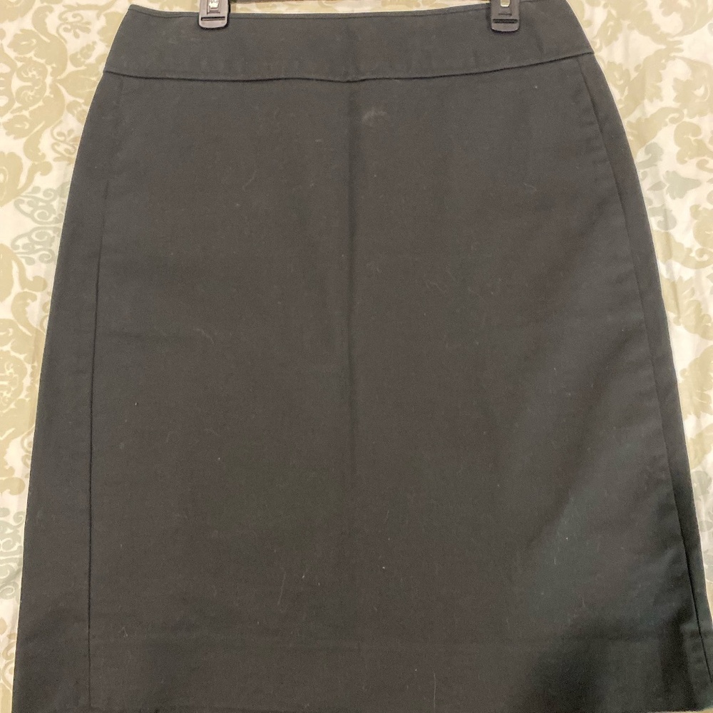 Black Cotton Pencil Skirt - GAP